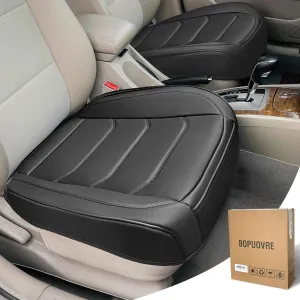 Car Seat Cover for Luxury & Comfort - PU Leather, Anti-Slip, Full Wrap Protection with Storage Pocket for Bottom Cushion - Universal Fit for 95% of Vehicles (Black,2 Piece)