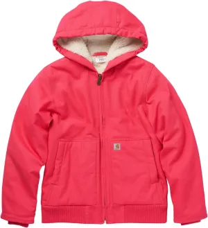 Carhartt Girls' Zip Front Canvas Insulated Hooded Active Jac