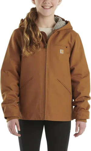 Carhartt Kid's CP9547 Canvas Insulated Hooded Jacket - Girls