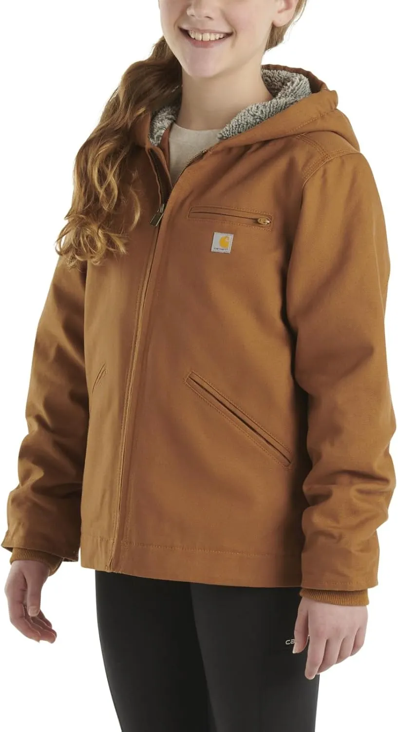 Carhartt Kid's CP9547 Canvas Insulated Hooded Jacket - Girls