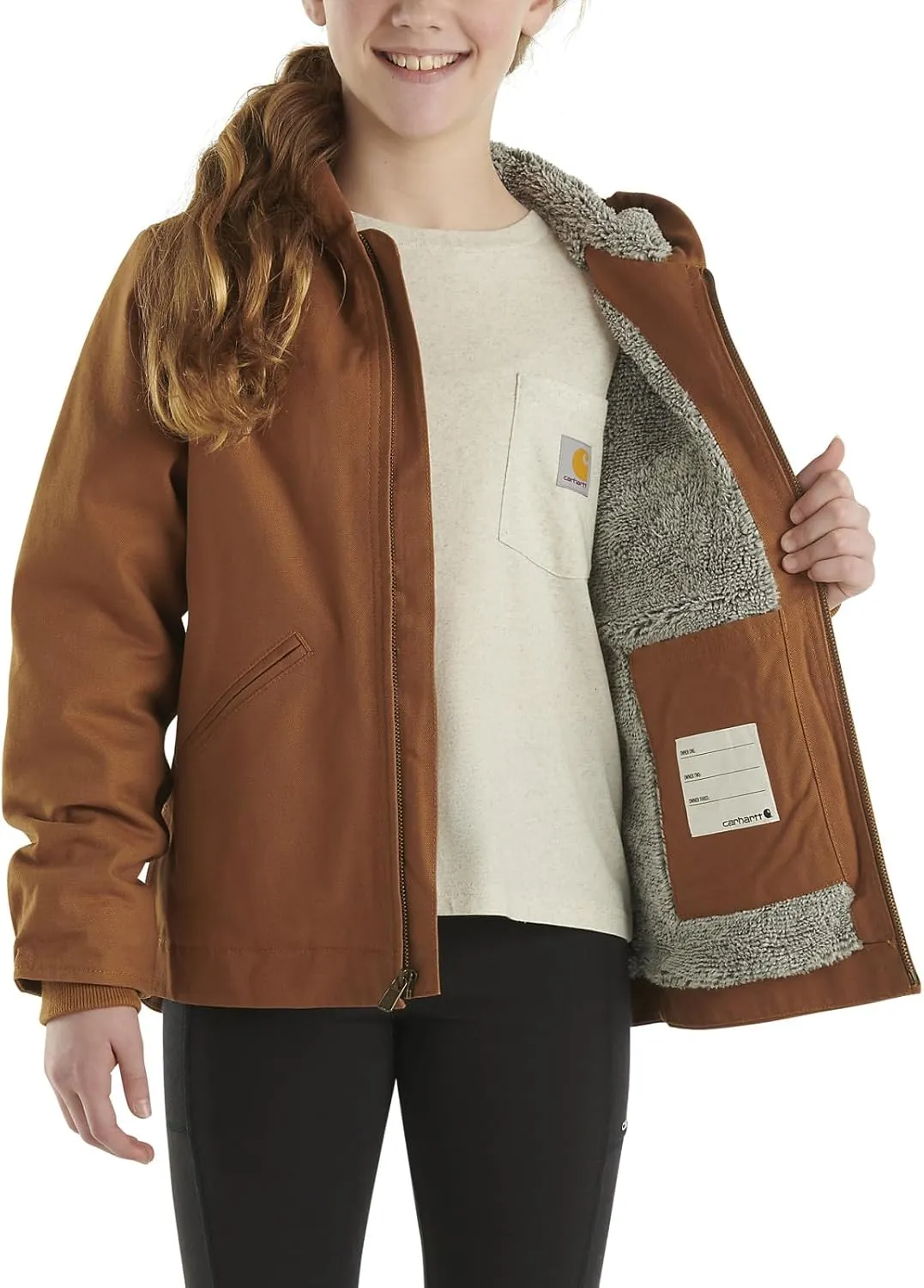 Carhartt Kid's CP9547 Canvas Insulated Hooded Jacket - Girls