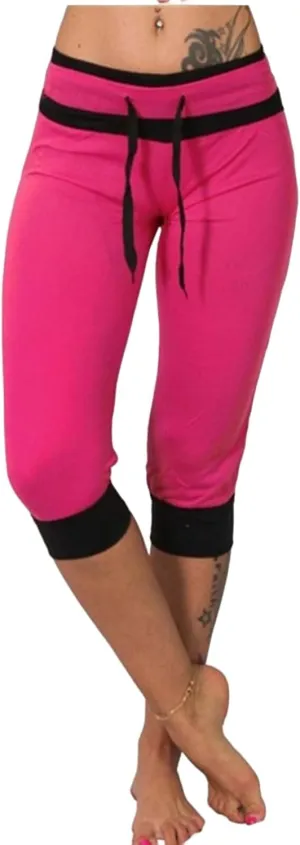 Casual Cropped Pants for Women Stretchy Soft Drawstring Workout Capri Pants Lightweight High Waisted Capri Leggings