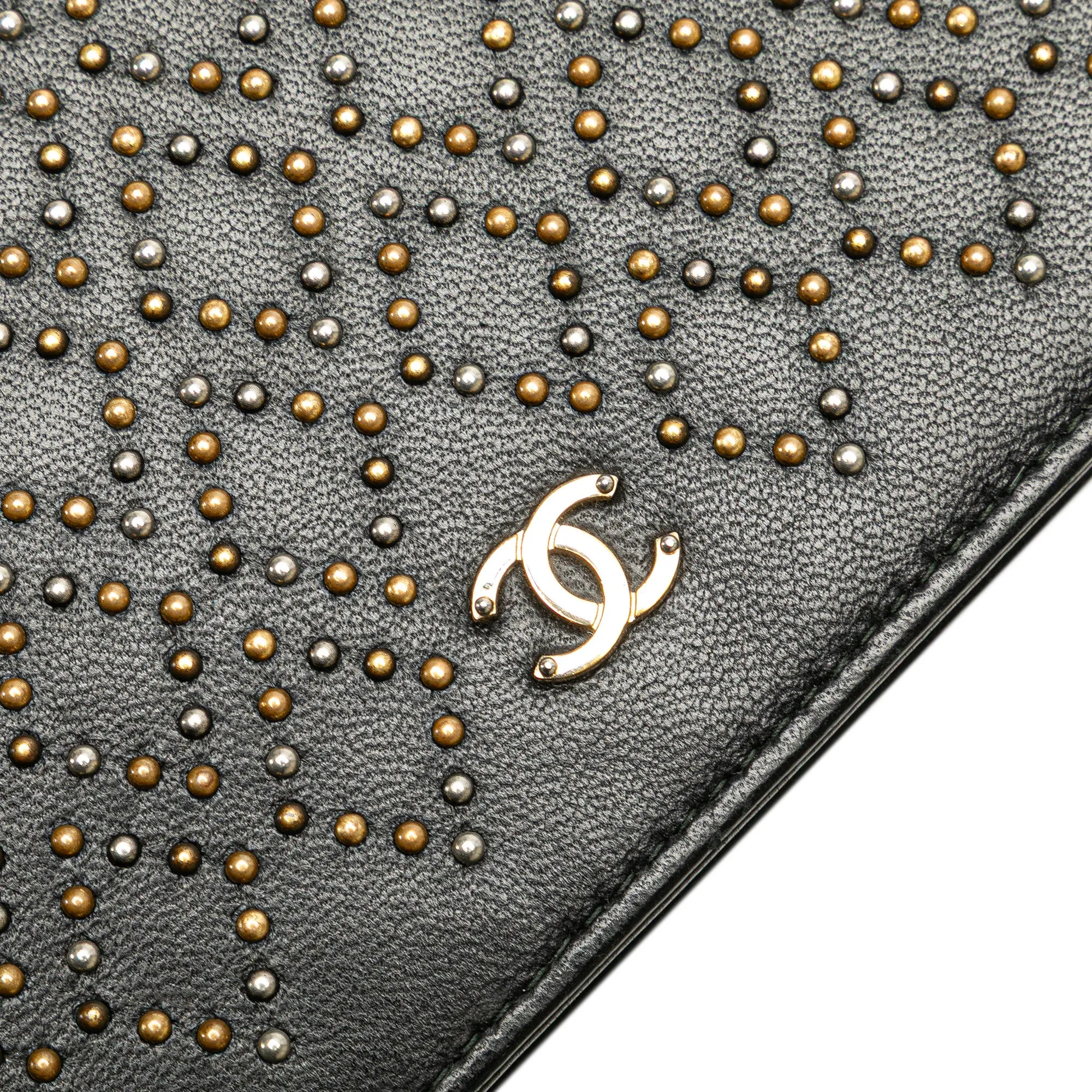 CC Studded Lambskin Wallet on Chain