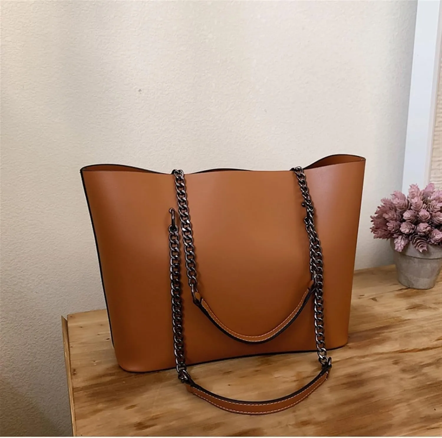 Chain Handle Shoulder Tote Bag For Women