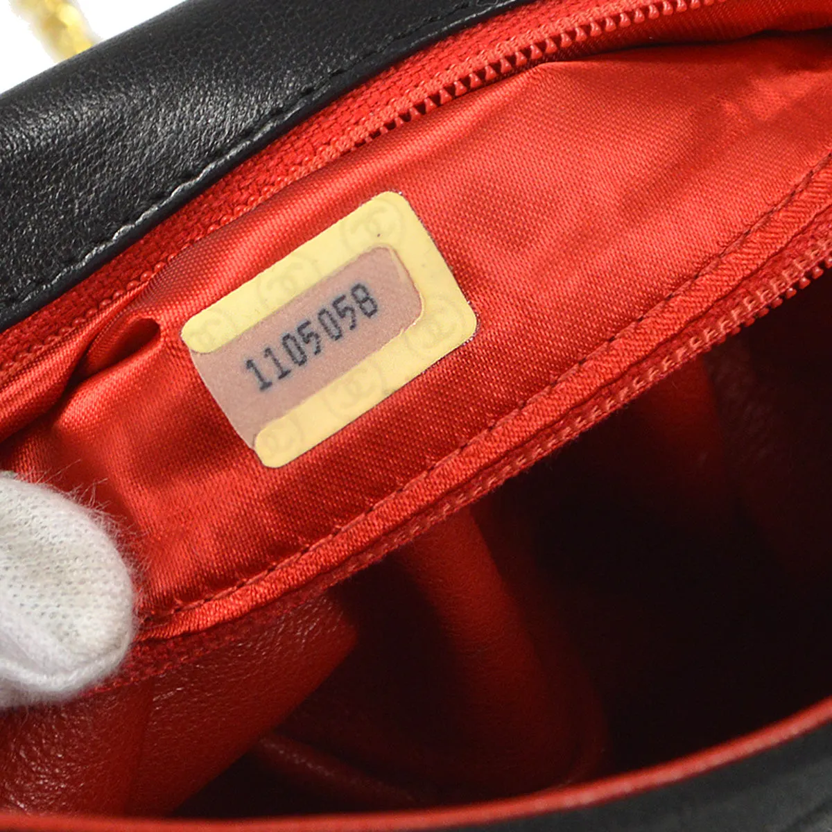 CHANEL 1989-1991 Flap Shoulder Bag Mini Black Satin 97317