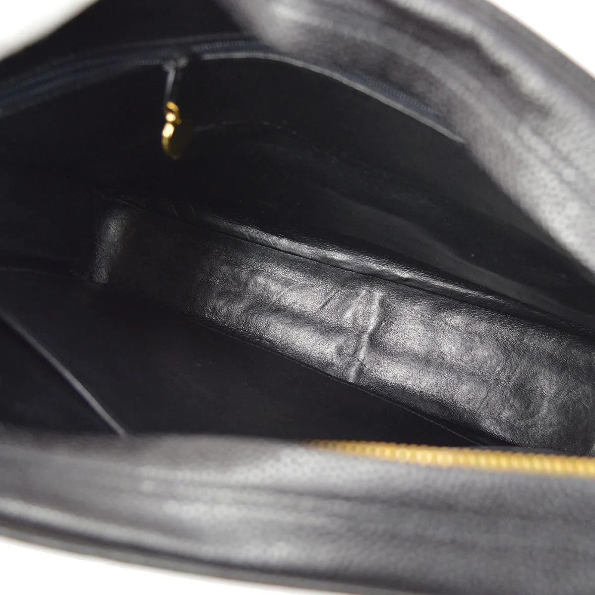 CHANEL 1994-1996 Black Caviar Vertical Pocket Camera Bag Jumbo 43917