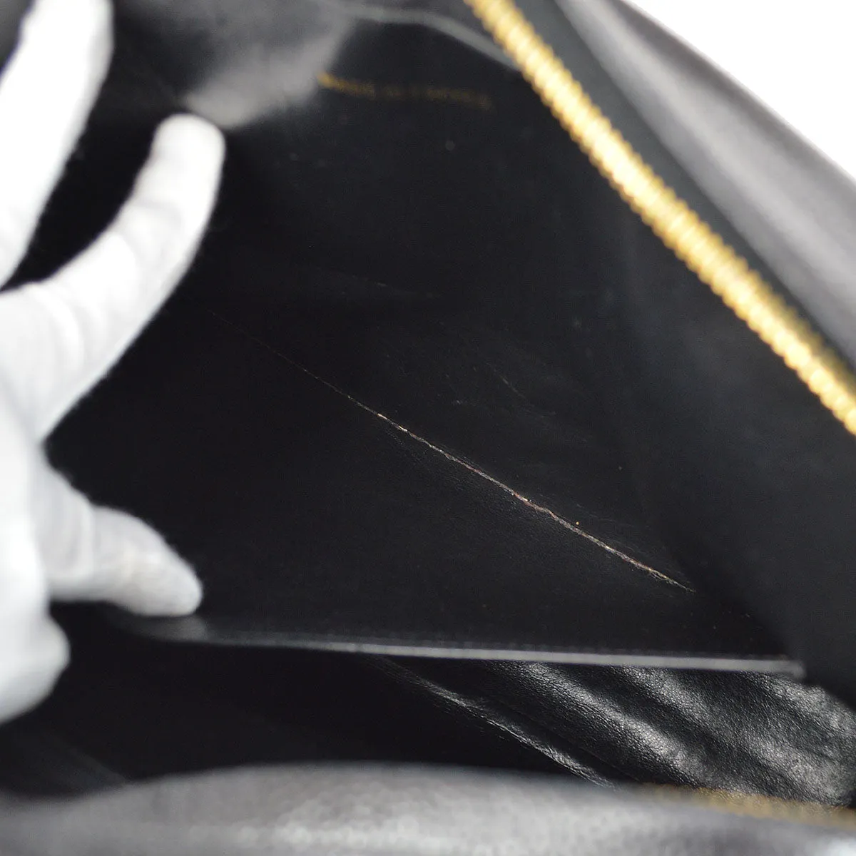CHANEL 1994-1996 Black Caviar Vertical Pocket Camera Bag Jumbo 43917