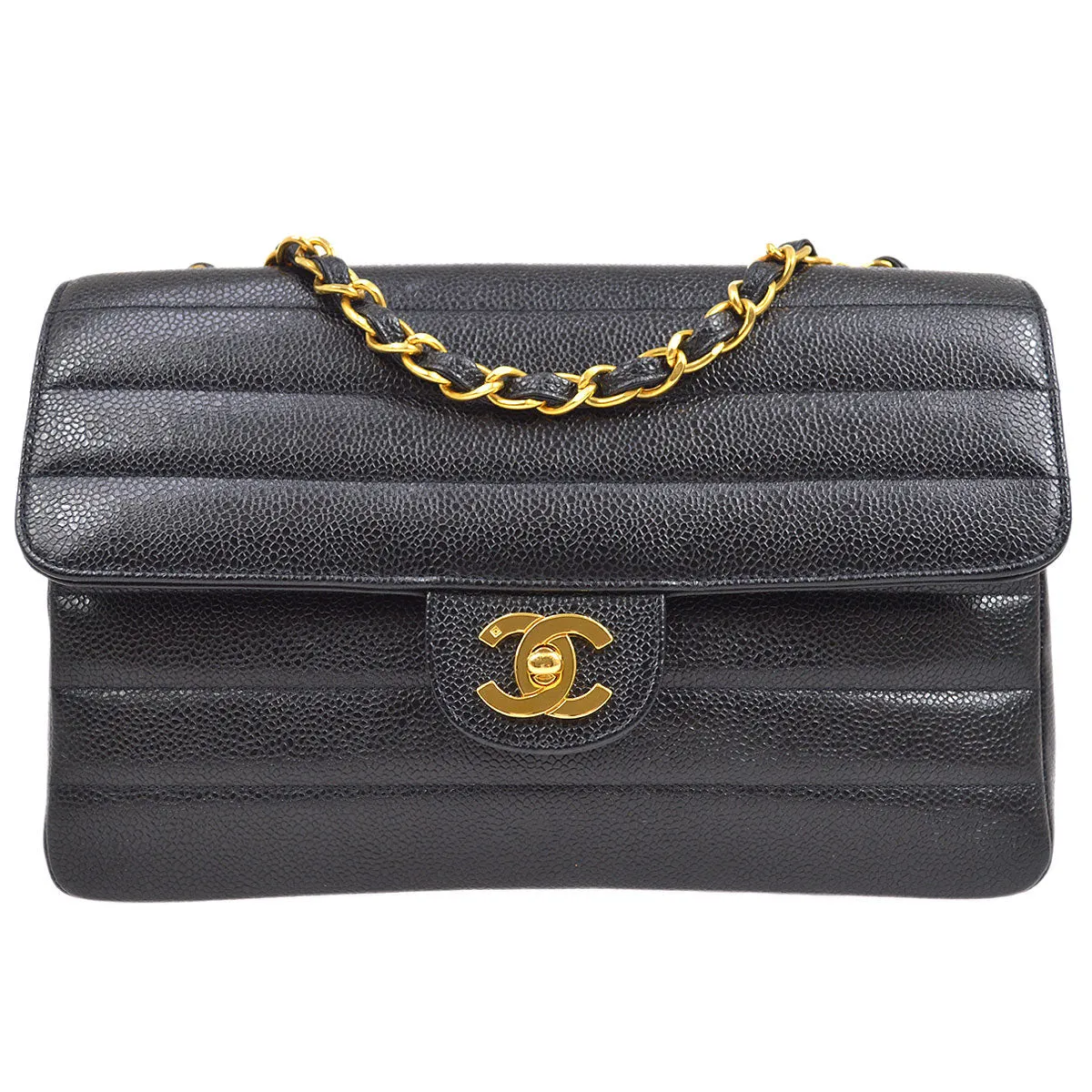 CHANEL 1994-1996 Large Horizontal Classic Single Flap 24842