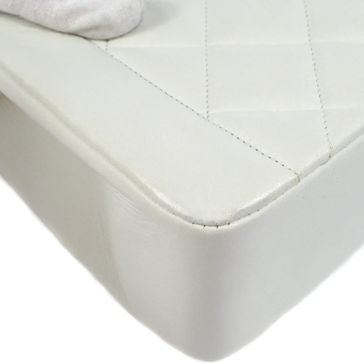 CHANEL 1996-1997 Diana Flap Small White Lambskin 97456