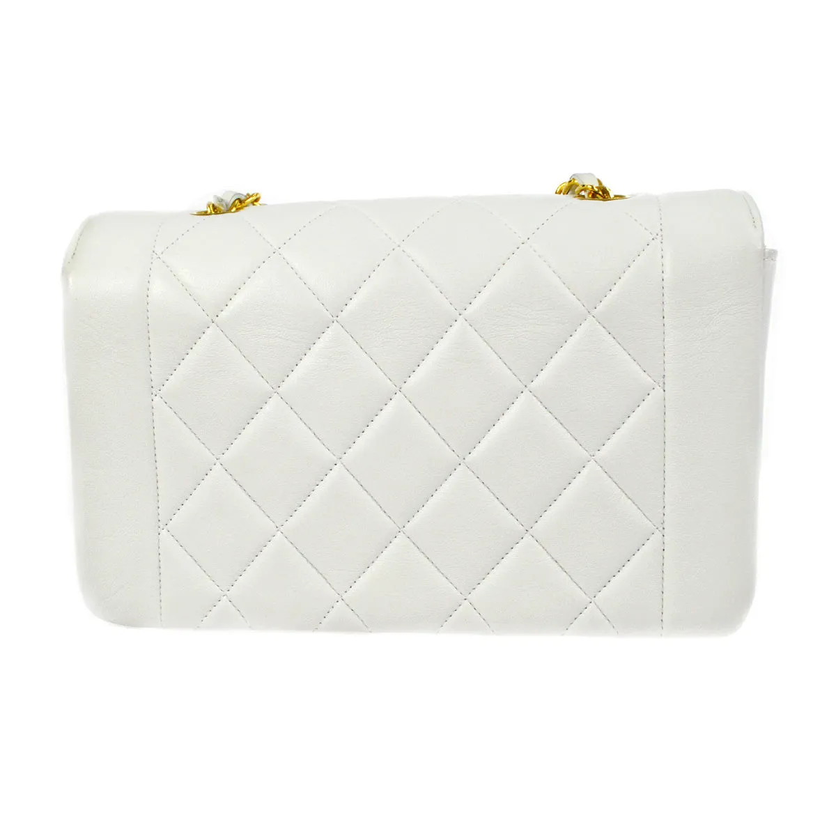 CHANEL 1996-1997 Diana Flap Small White Lambskin 97456