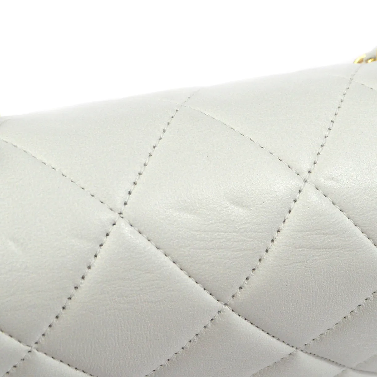CHANEL 1996-1997 Diana Flap Small White Lambskin 97456