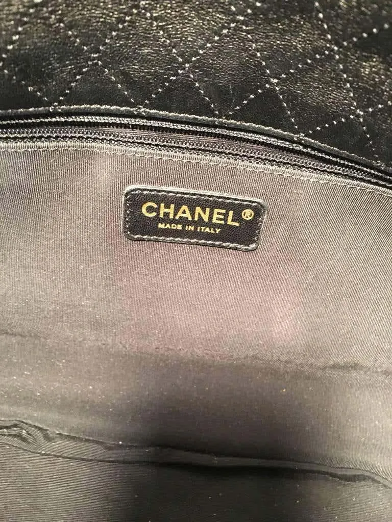 Chanel Black Pleated Leather Classic Flap Shoulder Bag