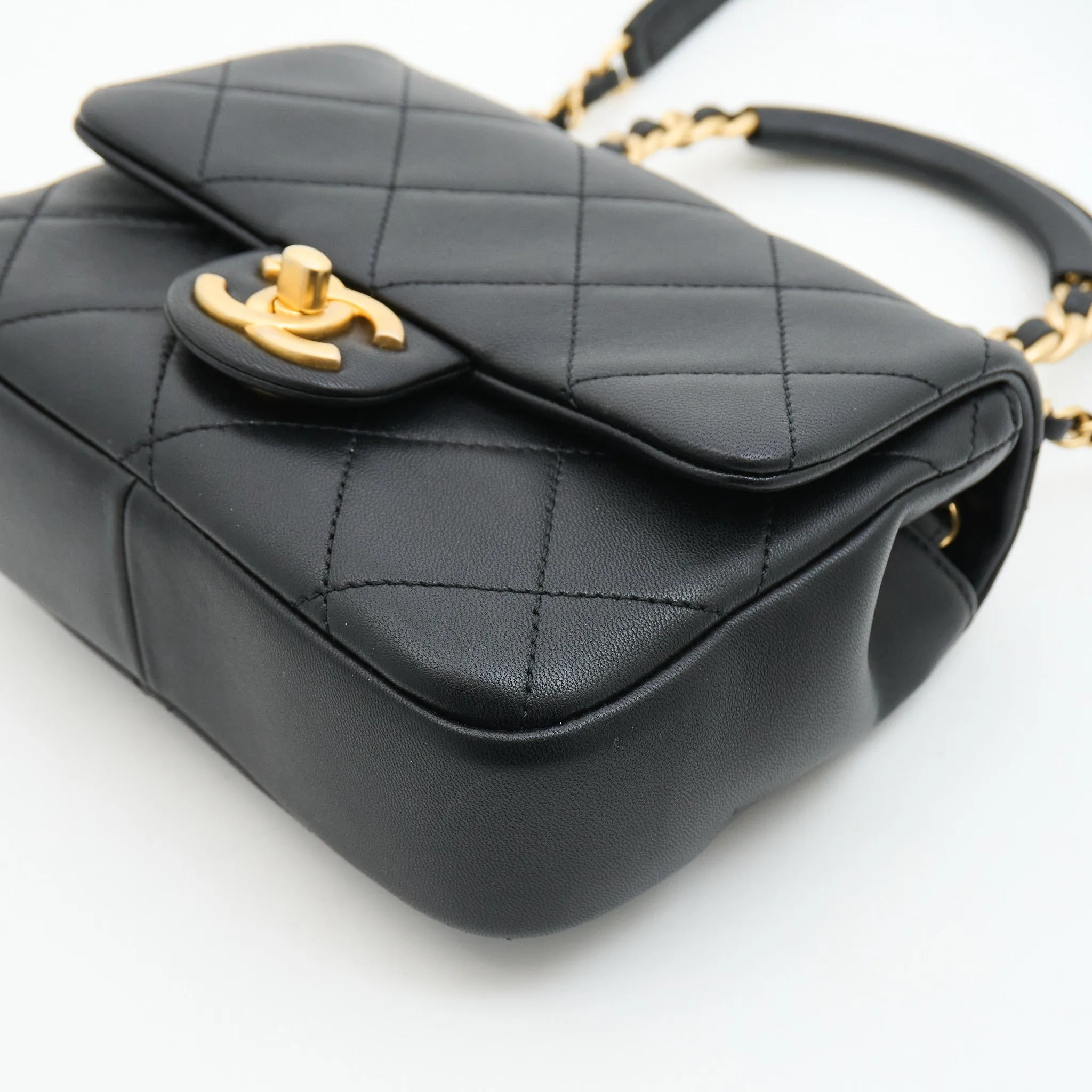Chanel Caviar Quilted Top Handle in Black GHW