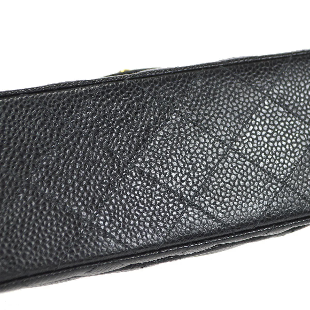 CHANEL Classic Flap Mini Square Chain Shoulder Bag Black Caviar 18176