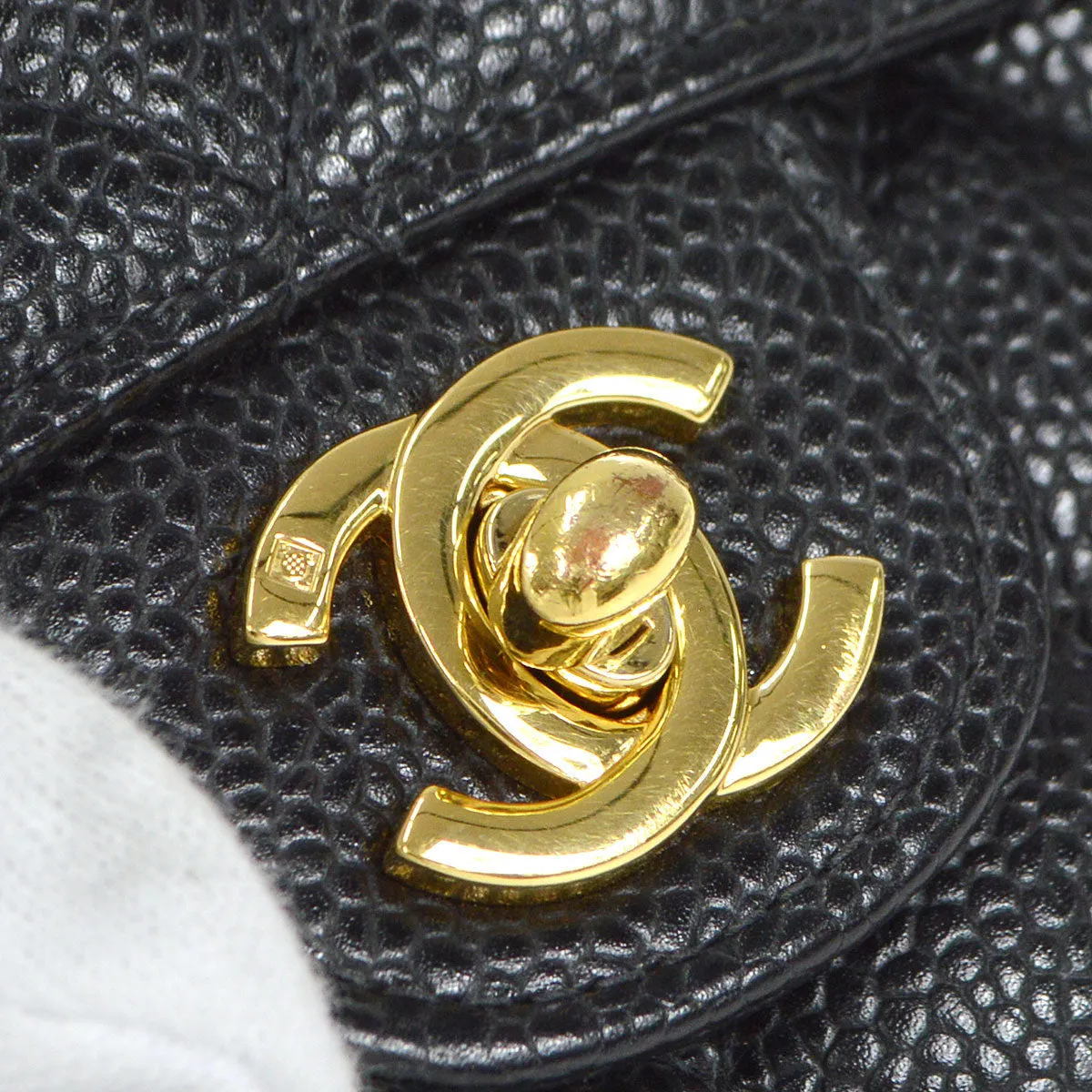 CHANEL Classic Flap Mini Square Chain Shoulder Bag Black Caviar 18176