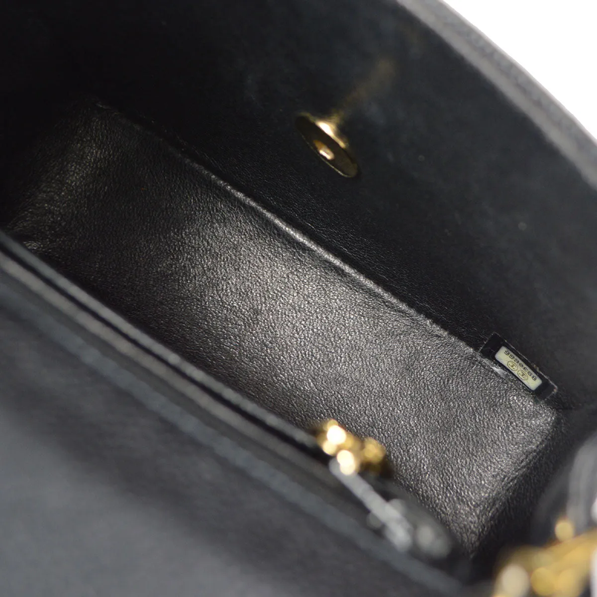 CHANEL Classic Flap Mini Square Chain Shoulder Bag Black Caviar 18176