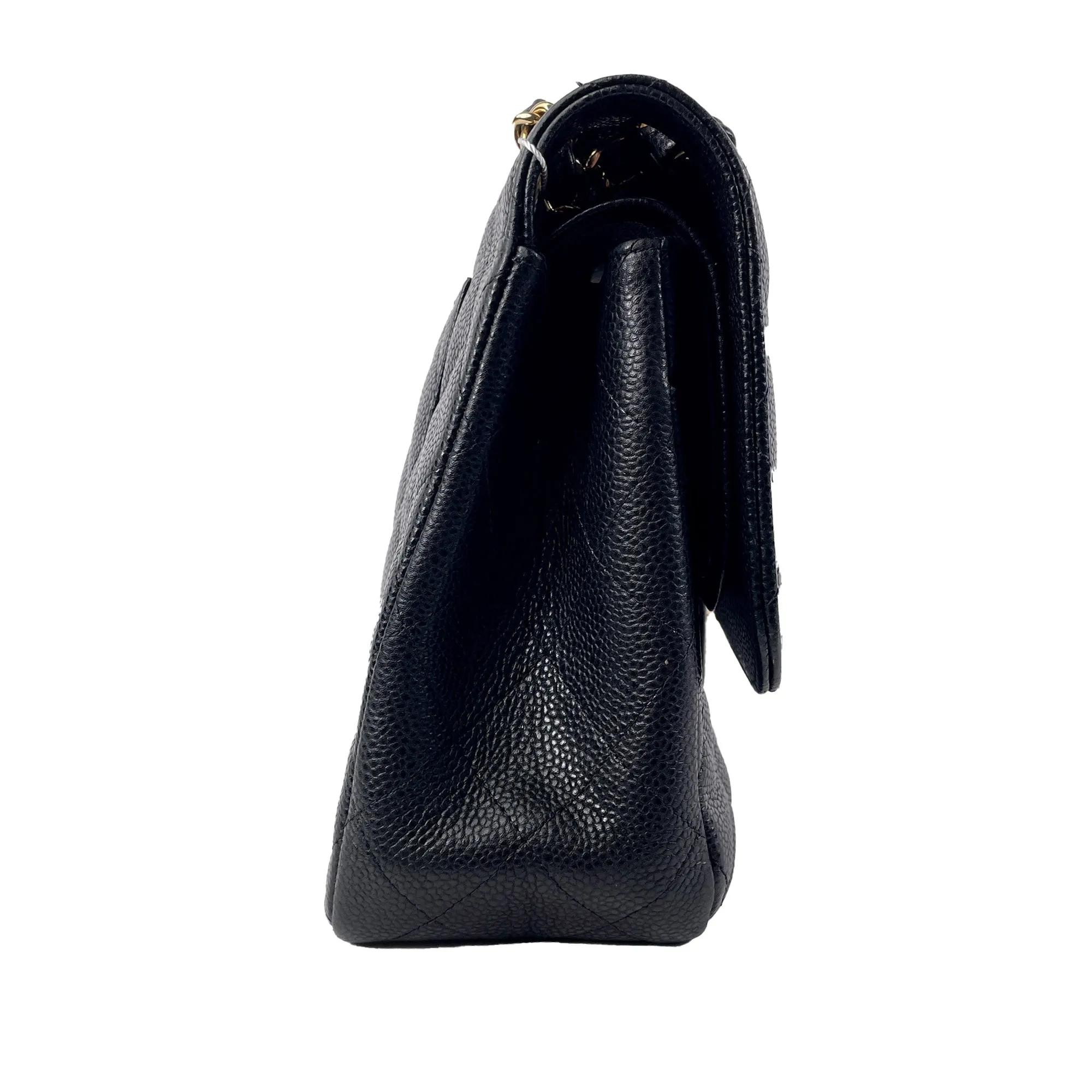 CHANEL Jumbo Classic Caviar Double Flap Shoulder Bag