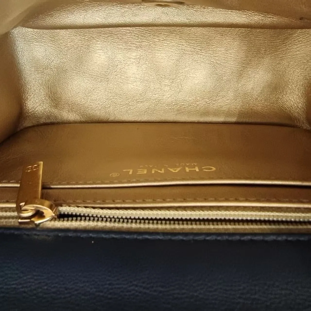 Chanel Lambskin Square Mini CF Navy Shoulder Bag