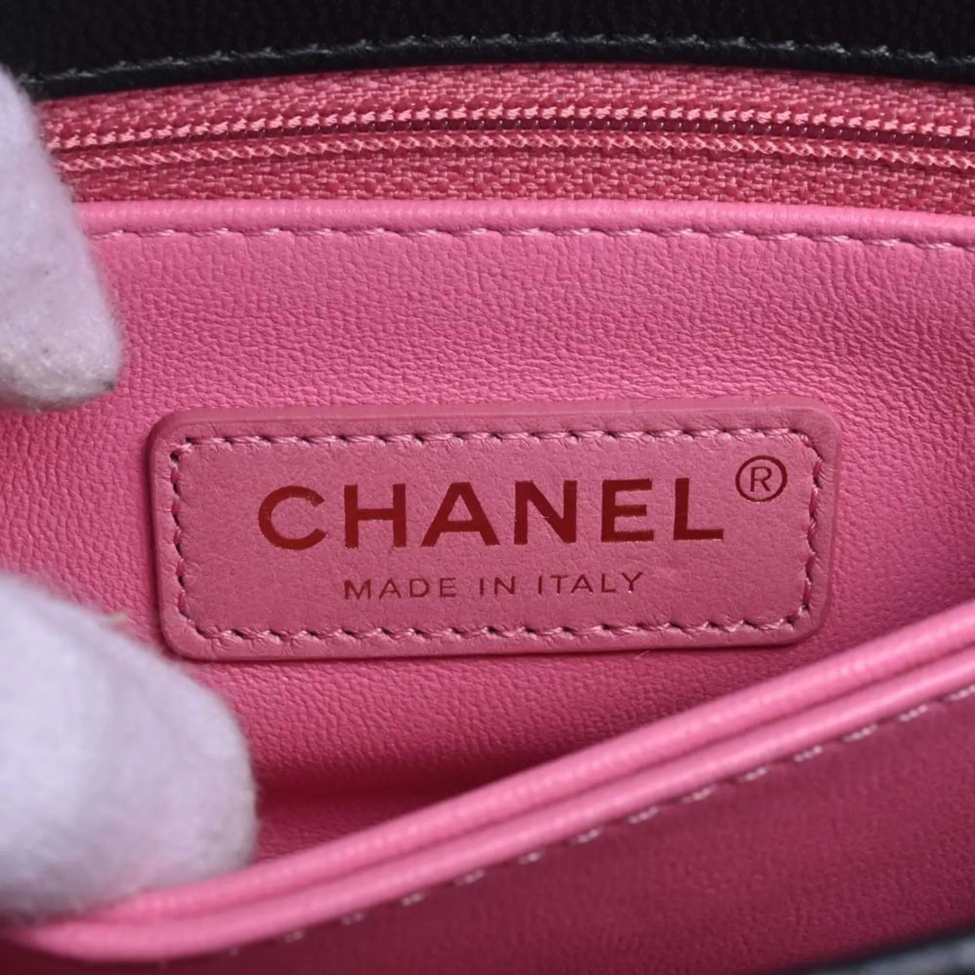 CHANEL Leather Matelasse Coco Mark Chain Shoulder Bag Black/Multicolor Women's