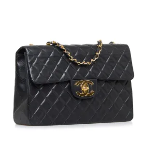 CHANEL Maxi Classic Lambskin Single Flap Shoulder Bag
