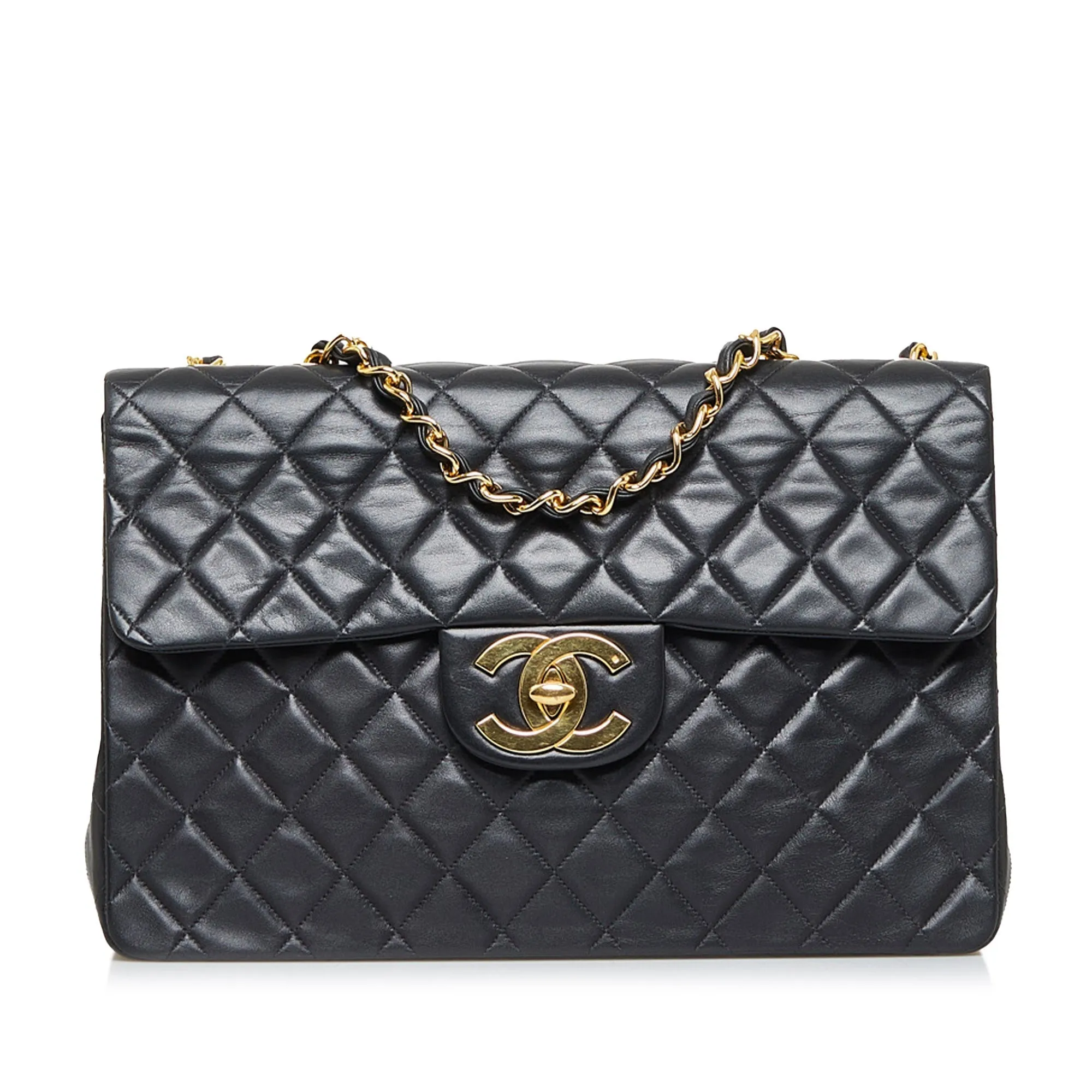 CHANEL Maxi Classic Lambskin Single Flap Shoulder Bag