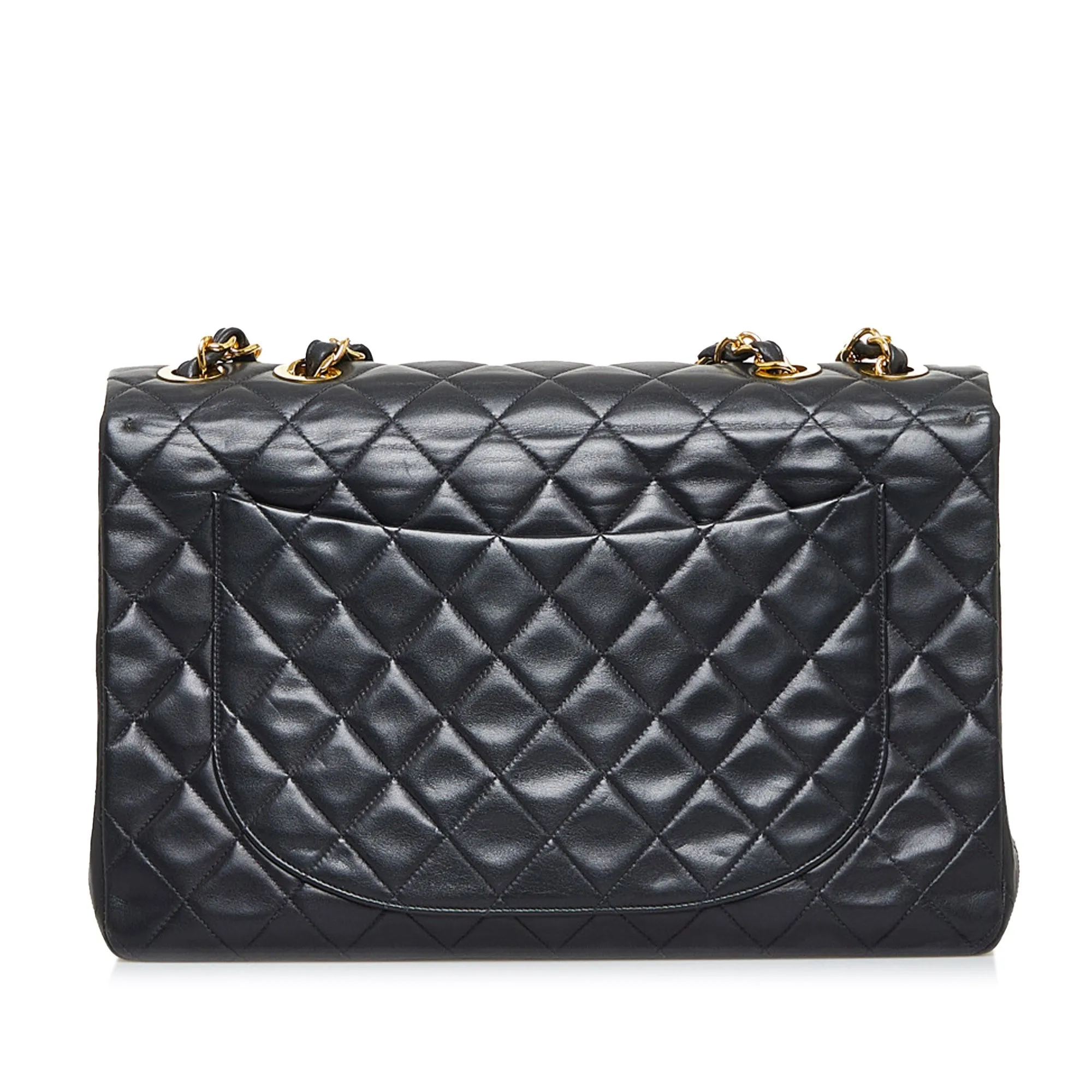 CHANEL Maxi Classic Lambskin Single Flap Shoulder Bag