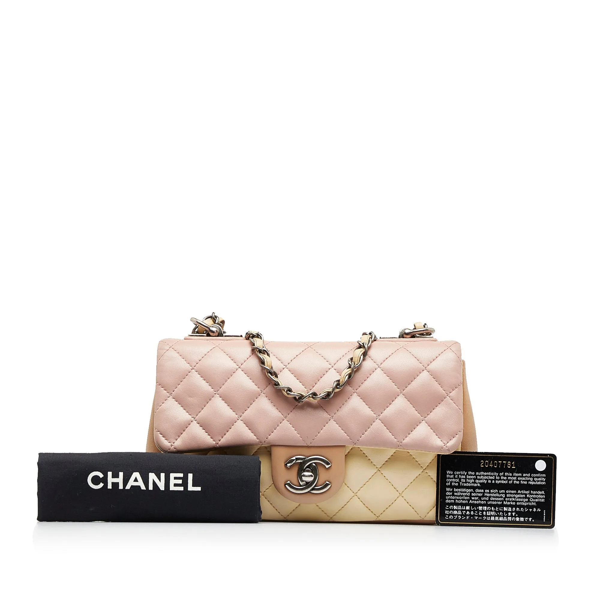 CHANEL Small Lambskin Tricolor Single Flap Shoulder Bag