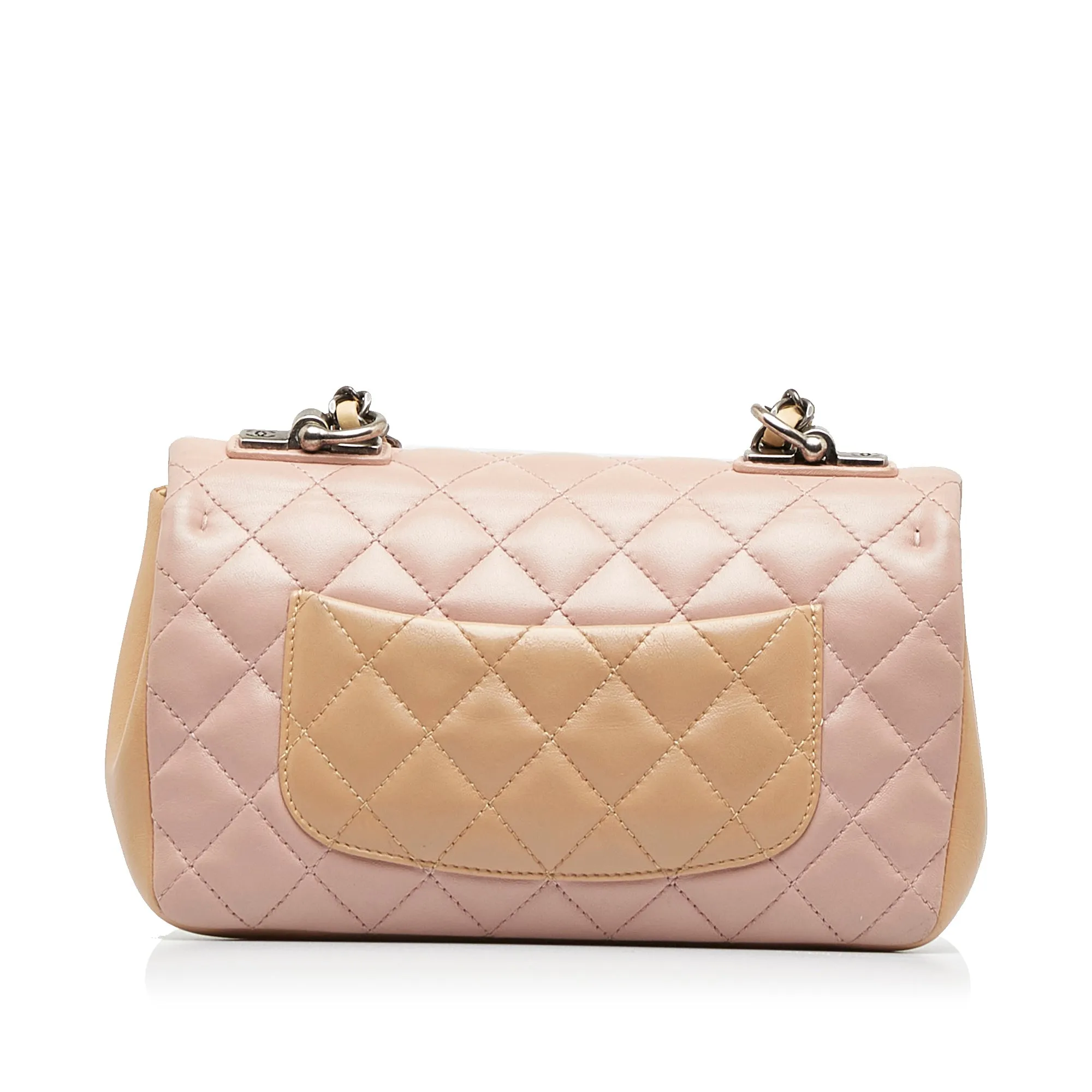 CHANEL Small Lambskin Tricolor Single Flap Shoulder Bag