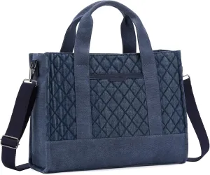 Chase Chic Canvas Tote Bag with Zipper for Women, Multi Pocket Shoulder Crossbody Handbag Bag with Compartments for Work