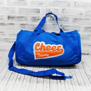 Cheer Blue Orange Silver Personalized Tote or Duffle Bag