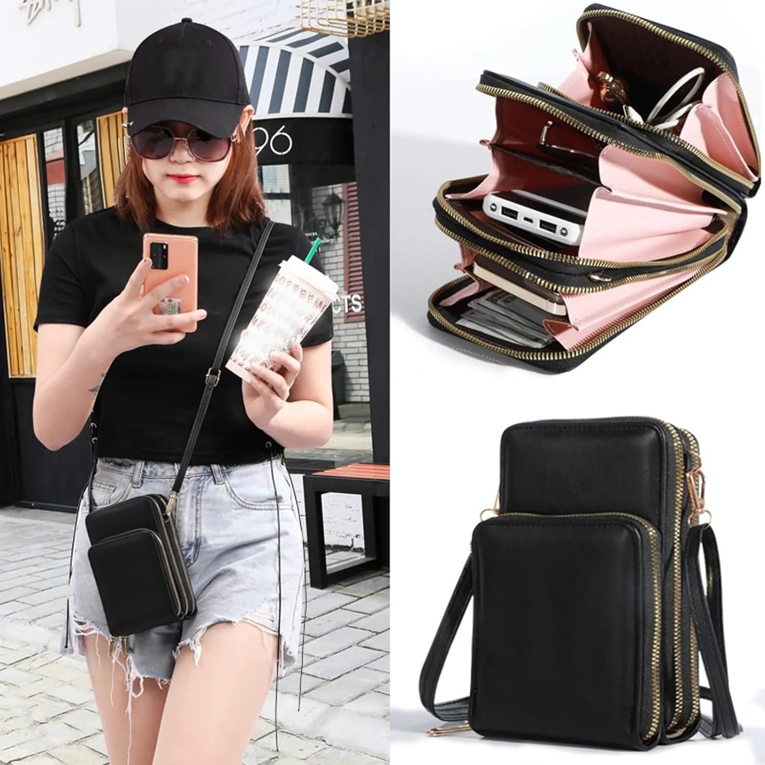 Cherishion Leather Small Cross body Bag, Cherishion Mini Messenger Shoulder Handbag, Fashion Pure Color Mini Cross body Bag