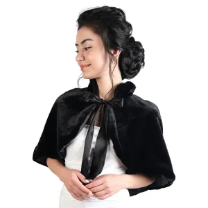 Chic and Soft Faux Fur Bolero with Ribbon Collar