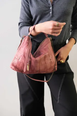 Chicca Media hobo bag in mauve lomé nappa - Made in Italy -