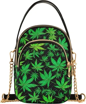 Chinese Chrysanthemum Floral Triple Zip Crossbody Bag, Shoulder Handbag, Crossbody Handbags for Woman