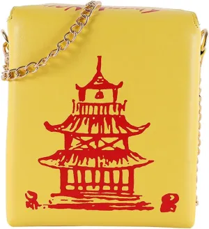 Chinese Takeout Box Style Shoulder Bag PU Leather Crossbody Bags for Women