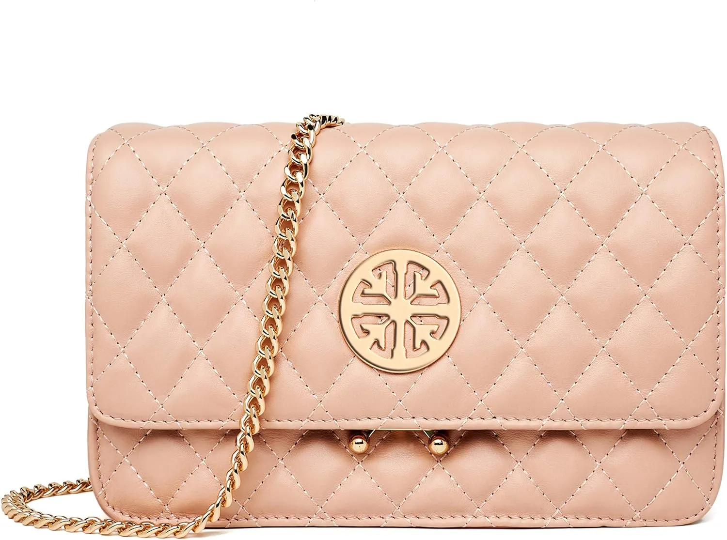 Chrysansmile Quilted Crossbody Bags Genuine Leather Clutch Purses Women's Shoulder Handbags With Chain