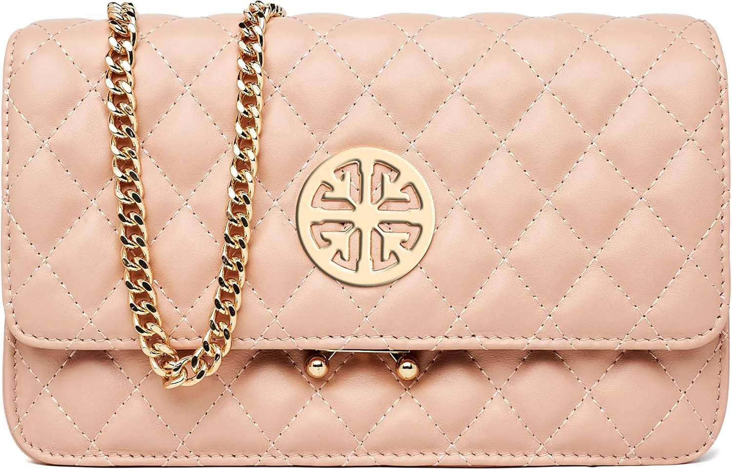 Chrysansmile Quilted Crossbody Bags Genuine Leather Clutch Purses Women's Shoulder Handbags With Chain