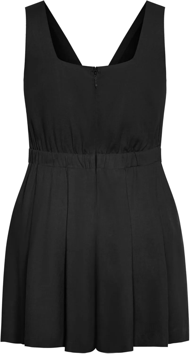 City Chic Women's Plus Size Playsuit - Everlee Sleeveless Keyhole