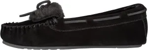 Clarks Holly Folded Tongue Moccasin Slipper Indoor Outdoor House Slippers Black