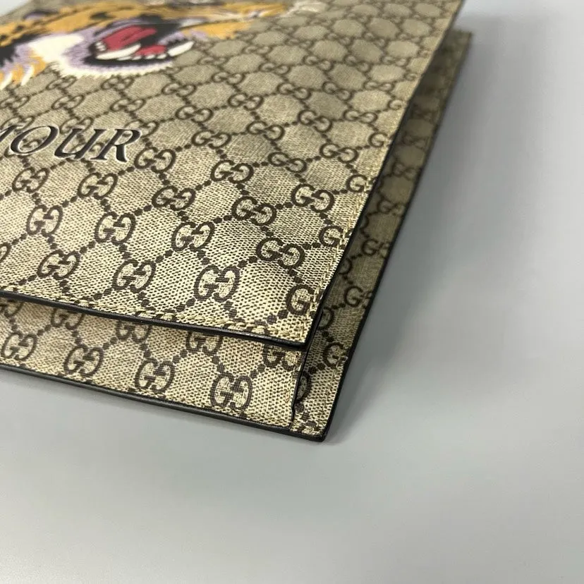 Clean-lined Gucci Tiger Ophidia Bag Rich variety Tote Canvas Beige