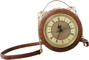 Clock Purse Portable Casual Womens Shoulder Bag for Holiday Shopping Traveling