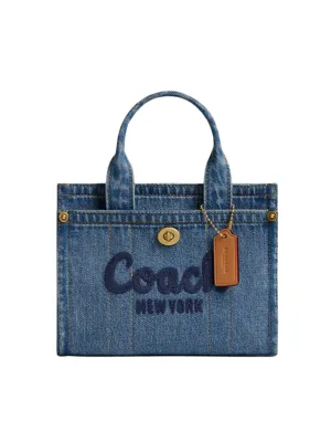 Coach Cargo Denim Tote Bag 20 Indigo