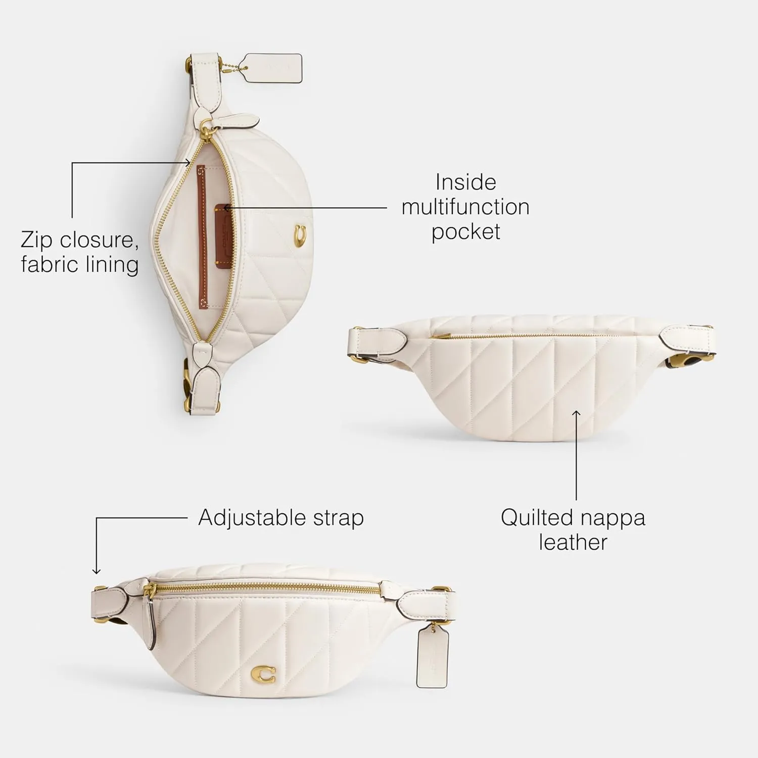 Coach Essential Belt Bag, Chalk