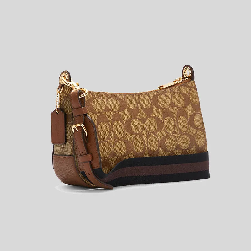 COACH Jes Baguette In Signature Canvas with Detachable Strap for Crossbody Wear