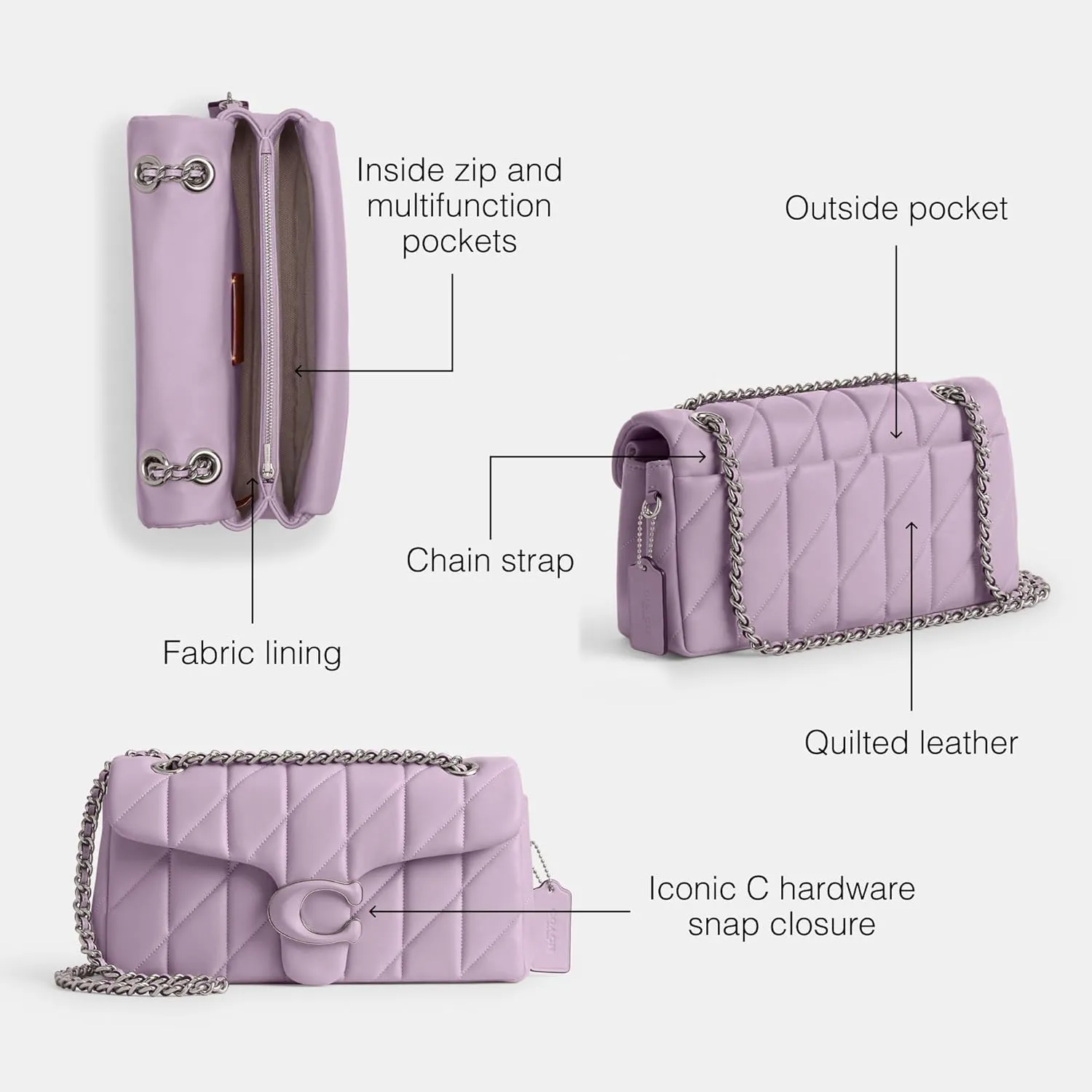 Coach Quilted Tabby Shoulder Bag 26 with Chain