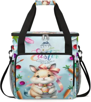 Coffee Maker Carring Bag Easter Animal Cute Travel Carrying Storage Tote Bag Compatible with Keurig K-Mini or K-Mini Plus Portable Single Serve Coffee Brewer Case with Pockets for K-cup Pods