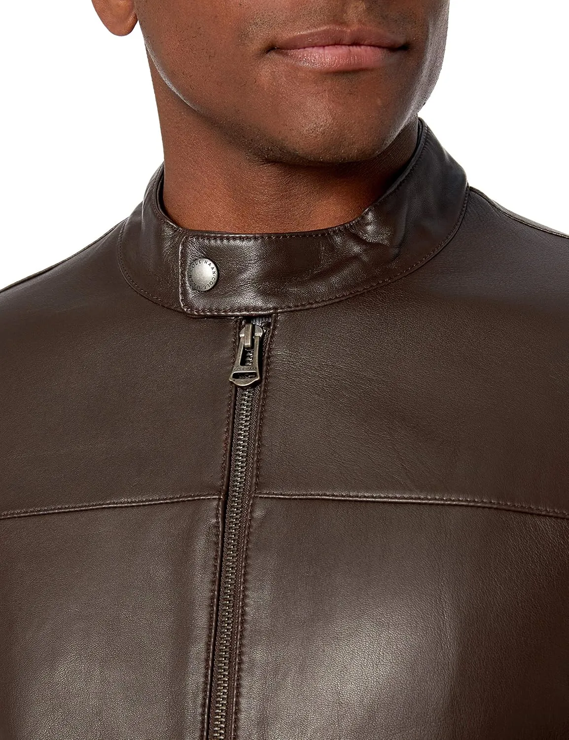 Cole Haan Men's Bonded Leather Moto Jacket
