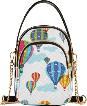 Colorful Hot Air Balloons Design Crossbody Bags Shoulder Bag for Women Stylish Ladies Messenger Bags Cell Phone Purse and Handbags Wallet