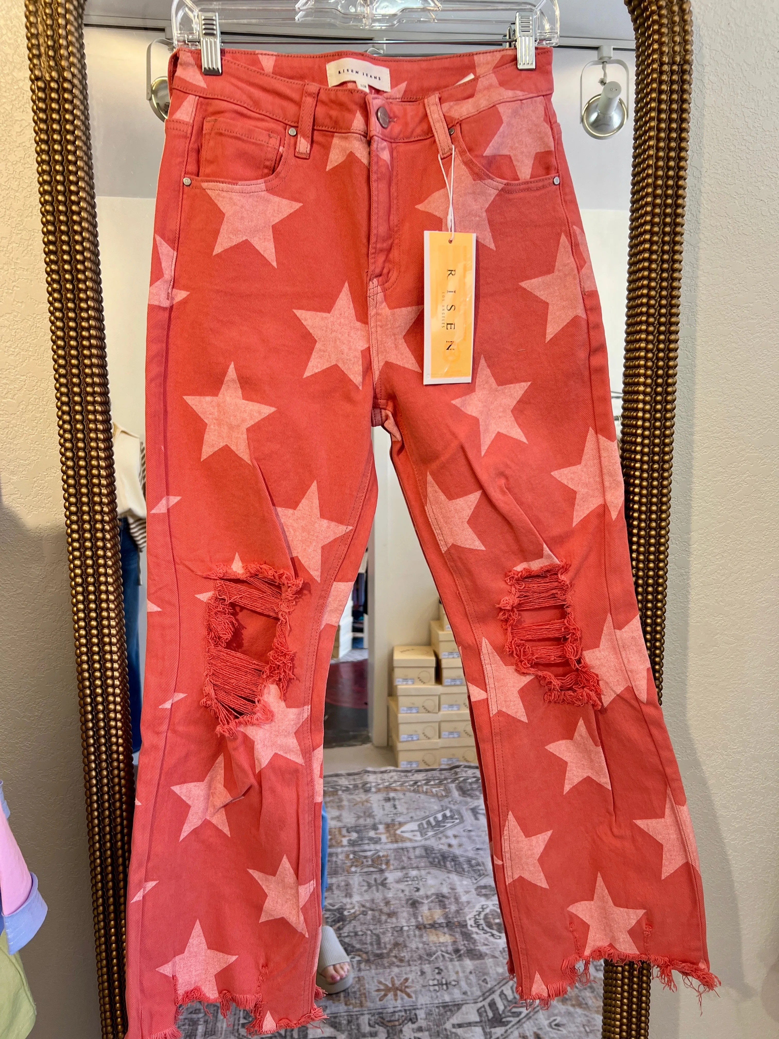 CORAL STAR CROPPED DENIM