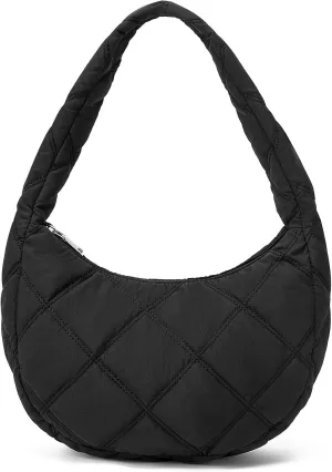 CORALDAISY Women's Handbags and Purses,Small Puffer Crescent Shoulder Bag Sling Bag for Women,Puffy Handbags